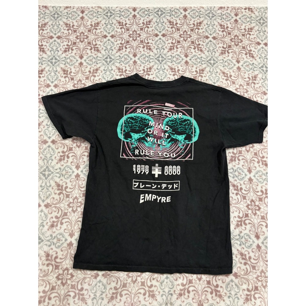 Empyre Mens Rule Your Mind Skull Graphic Tee Black Short Sleeve T-Shirt Medium